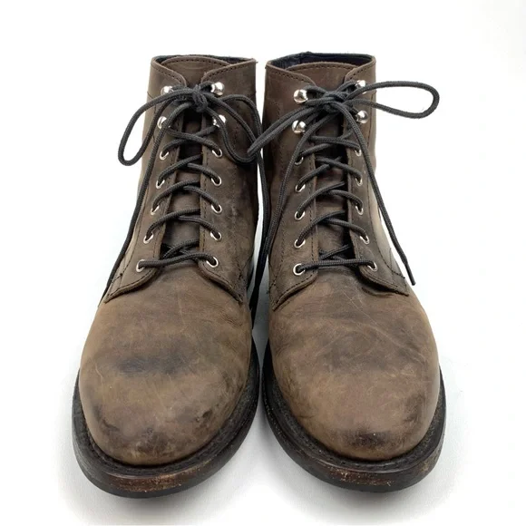 Thursday Boots President Lace Up Brown Nubuck Leather Plain Toe Combat Size 11 - Picture 4 of 10